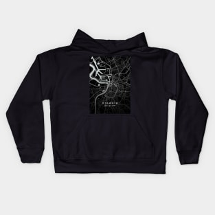 Antwerpen Belgium City Map dark Kids Hoodie